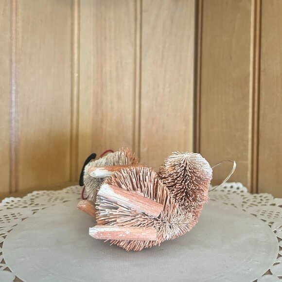 Rustic Woodland Animal Anthropomorphic Ornaments Santa Hat Glasses Fox Mouse - Picture 10 of 13